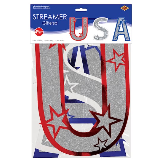 Beistle 4.5ft. Glittered USA Streamer